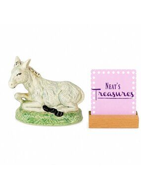 Vintage 70s Atlantic Mold GRAY HORSE Hand Painted 5"L Ceramic Nativity Figurine